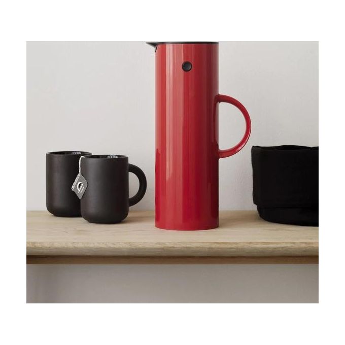 Stelton 920 EM77 Caraffa Termica 1 L con Sistema di Chiusura Kippverschluss e Picknickverschluss colore Rosso