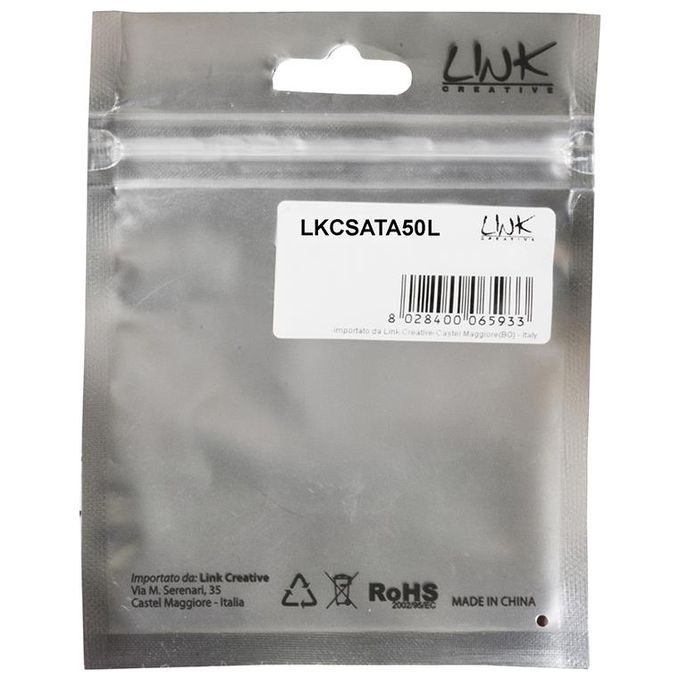 Link cavo interno sata III cm 50 connettore 90° con clip bloccaggio in metallo