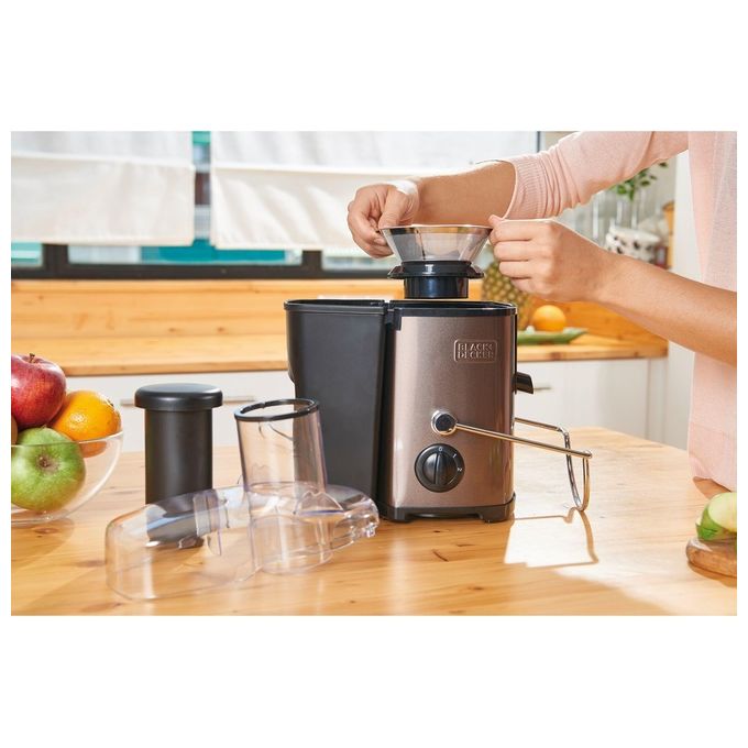 Black+Decker BXJE600E Spremiagrumi Potenza 600 W Capacita' 0,55 L Acciaio Inox Grigio