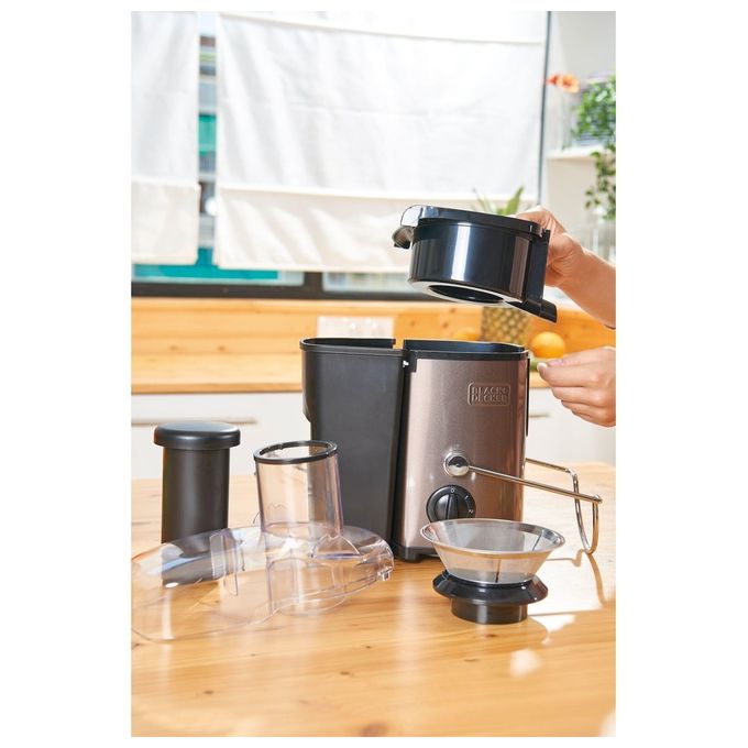 Black+Decker BXJE600E Spremiagrumi Potenza 600 W Capacita' 0,55 L Acciaio Inox Grigio