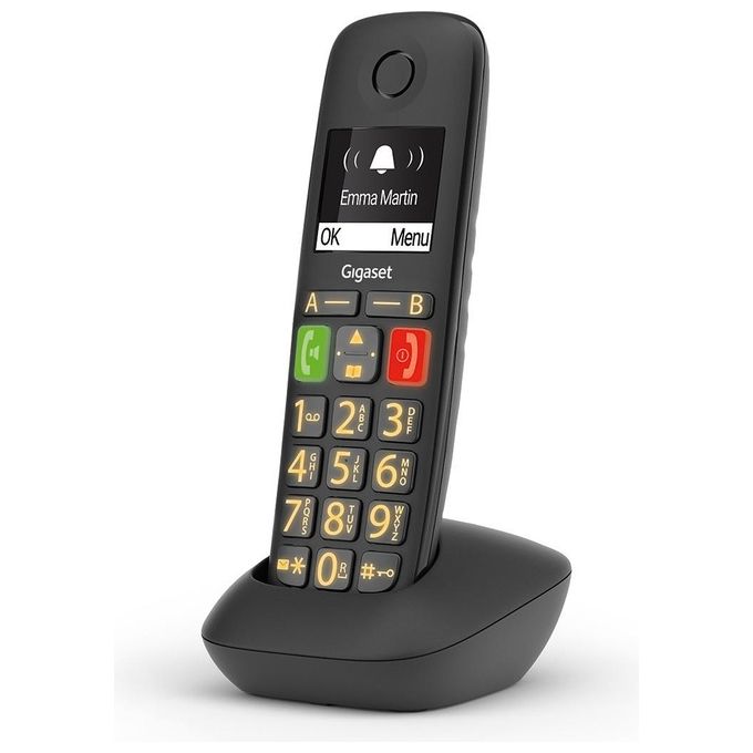 Gigaset E290HX Cordless Aggiuntivo DECT-GAP Senior Display 2'' Vivavoce Rubrica Nero