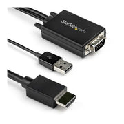 StarTech.com VGA2HDMM2M Cavo adattatore convertitore da VGA a HDMI 2 m 1080p USB alimentato con audio supporto 7.1 canali colore Nero