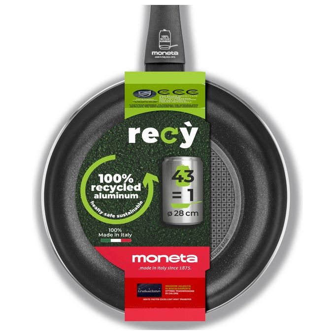 Moneta Recy Padella 20cm Alluminio 100% Riciclato Nero