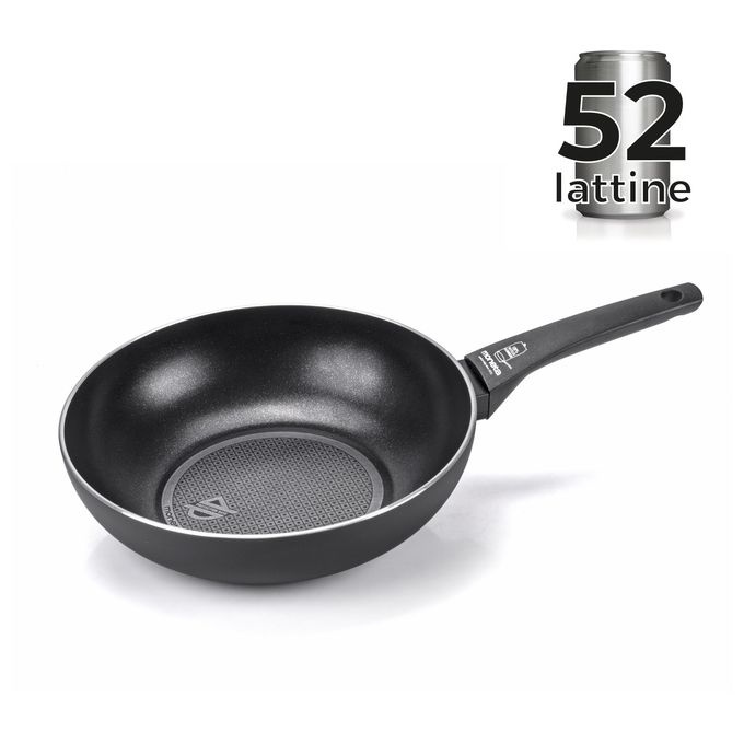 Moneta Recy Wok 28cm Alluminio 100% Riciclato Nero