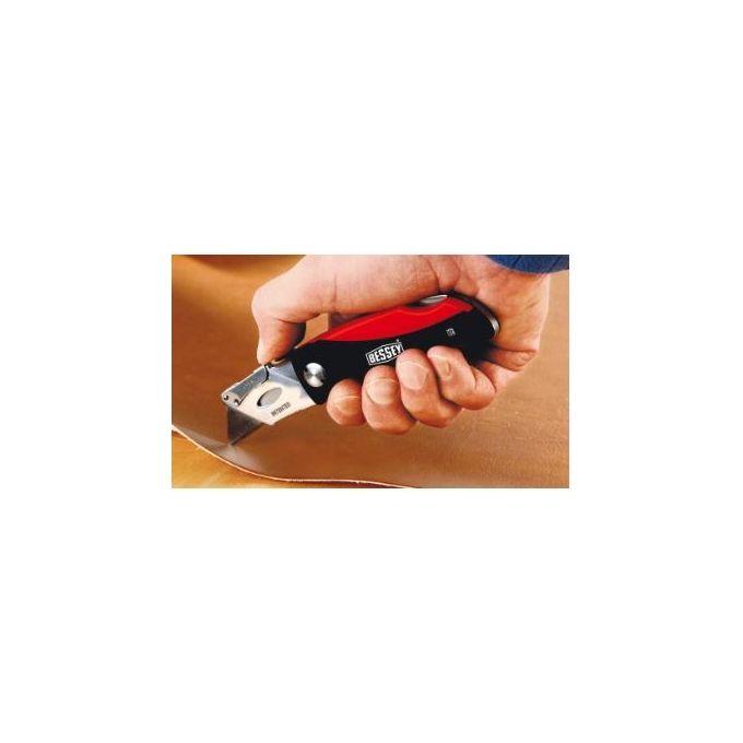 BESSEY DBKPH-EU Taglierino a Lama Fissa Lunghezza 160 mm con 5 Lame di Ricambio colore Nero Rosso