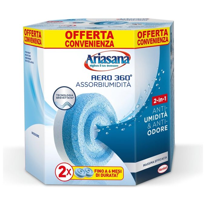 Henkel 1902232 Ricarica Ariasana Powertab Inodore 2x450gr