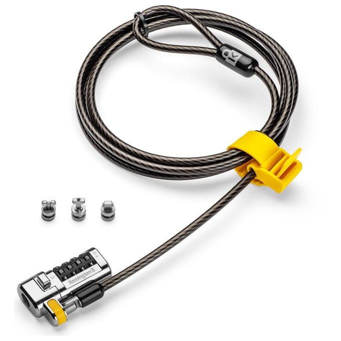 Kensington K68105EU ClickSafe Universale 3-in-1 Lucchetto per Laptop Serratura a Combinazione Cavo 1,8 m Acciaio al Carbonio Colore Nero