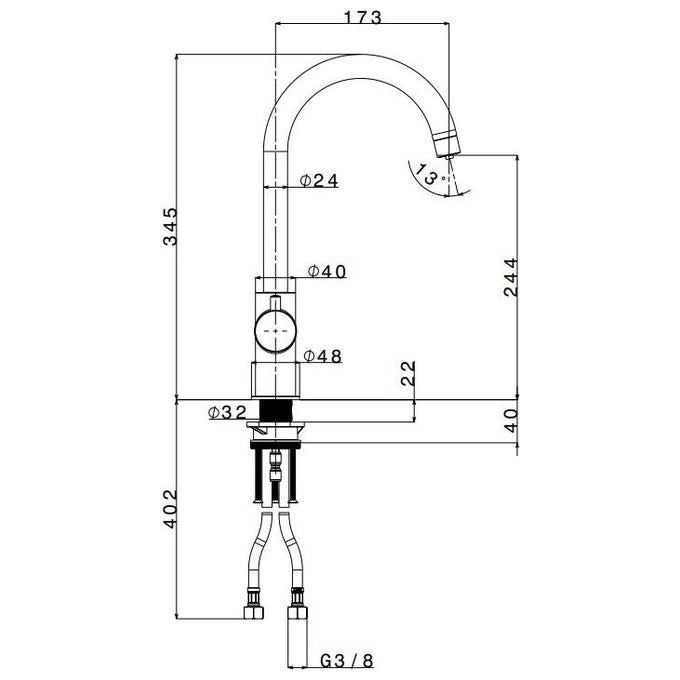 Apell APG3910CR Miscelatore Doppio Comando per acqua purificata a Bocca Girevole Cromo