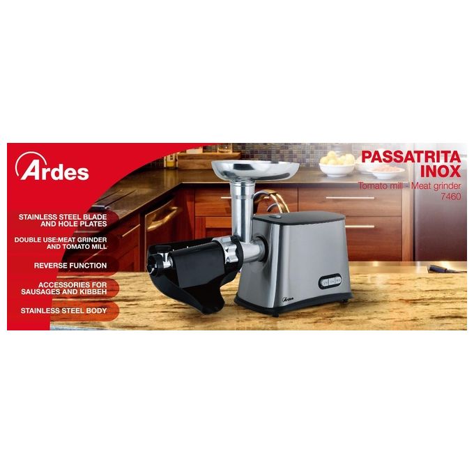 Ardes AR7460 Passapomodoro e Tritacarne Funzione Reverse Acciaio Inox