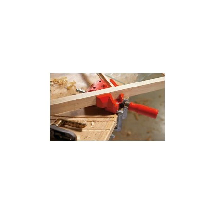 BESSEY WS3 Morsetto Angolare Auto-Regolante 2x55 mm Campo di Serraggio 30 mm Ganasce in Ghisa Manico in Legno colore Rosso