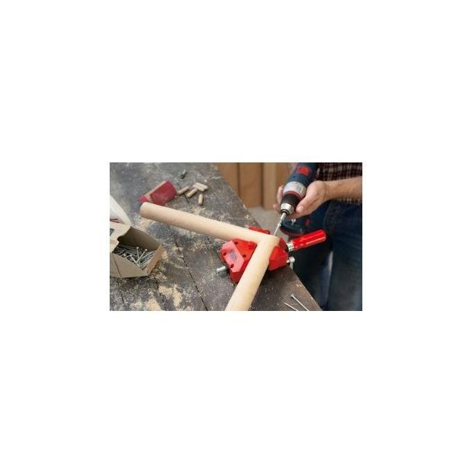 BESSEY WS3 Morsetto Angolare Auto-Regolante 2x55 mm Campo di Serraggio 30 mm Ganasce in Ghisa Manico in Legno colore Rosso