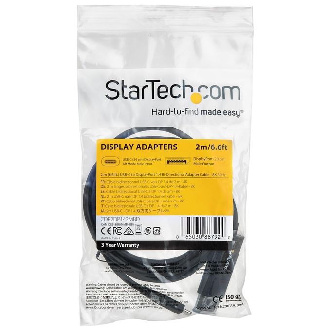 Startech Cavo Usb-C a Displayport 1.4 da 2mt Bidirezionale