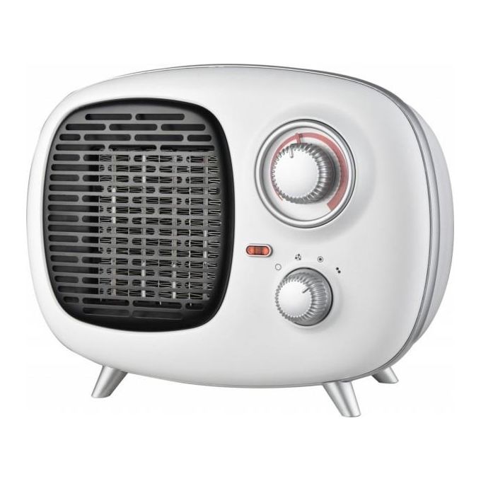Ardes AR4P02V Fifty Termoventilatore Ceramico PTC Stile Vintage 2 Potenze con Spia Funzionamento e Termostato Temperatura 1500W Bianco
