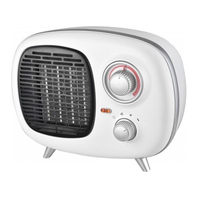 Ardes AR4P02V Fifty Termoventilatore Ceramico PTC Stile Vintage 2 Potenze con Spia Funzionamento e Termostato Temperatura 1500W Bianco