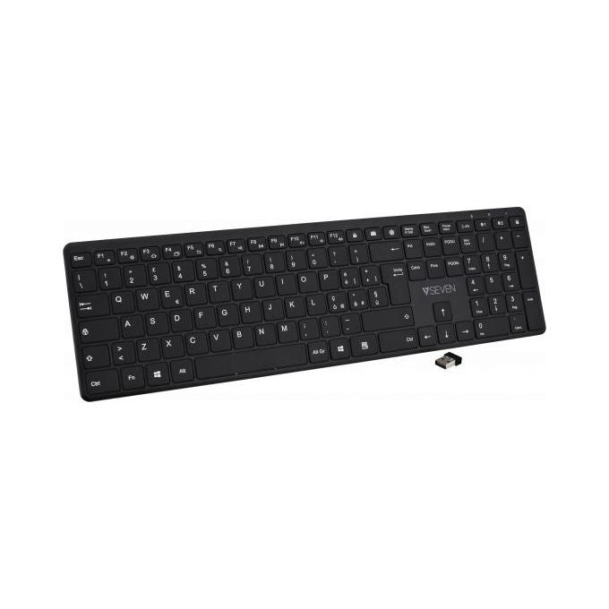 V7 KW550ITBT Tastiera Bluetooth QWERTY Italiano Full-size 2.4 GHz Dual Mode Silenziosa Multi-dispositivo colore Nero