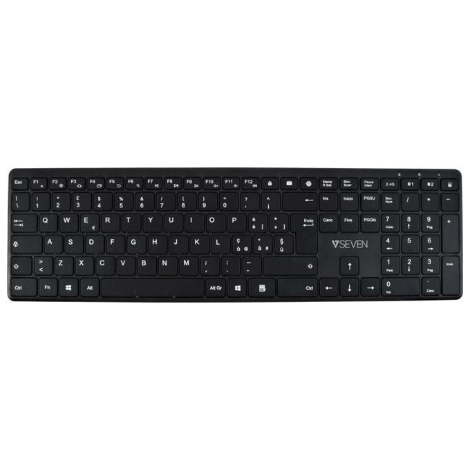 V7 KW550ITBT Tastiera Bluetooth QWERTY Italiano Full-size 2.4 GHz Dual Mode Silenziosa Multi-dispositivo colore Nero