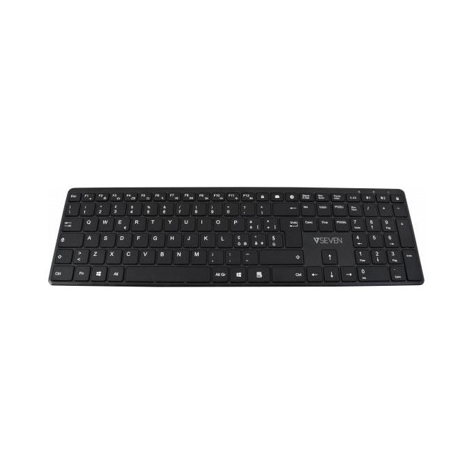V7 KW550ITBT Tastiera Bluetooth QWERTY Italiano Full-size 2.4 GHz Dual Mode Silenziosa Multi-dispositivo colore Nero