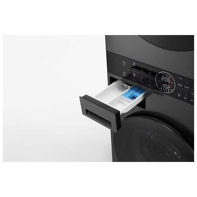 LG WT1210BBF WashTower Colonna Bucato 12-10 Kg 1400 rpm Classe A AI DD Pompa di Calore Wi-Fi (165,5x60x66 cm) colore Nero