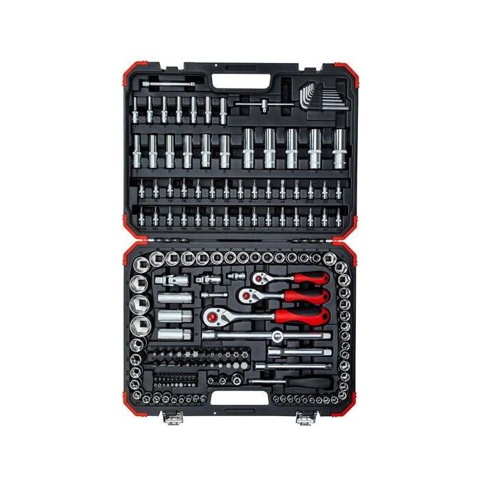 Gedore Set di Chiavi a Bussola 1-4'' 5-16'' 3-8'' 1-2'' 172 Pezzi Nero-Rosso