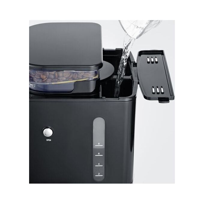 Severin KA 4814 Macchina da caffe' Automatica-Manuale con Macinacaffe' Capacita' 1 L 8 tazze Potenza 1000 W colore Nero Acciaio inox