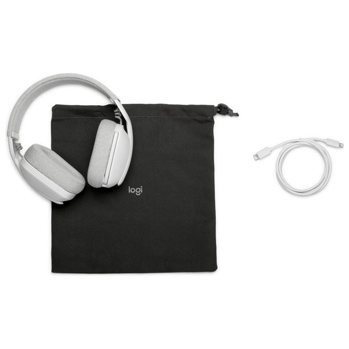 Logitech 981-001219 Zone Vibe 100 Auricolare Wireless Bluetooth 5.2 Microfono Boom con Cancellazione del Rumore Cuffie Circumaurali 40 mm Autonomia 20 Ore colore Bianco