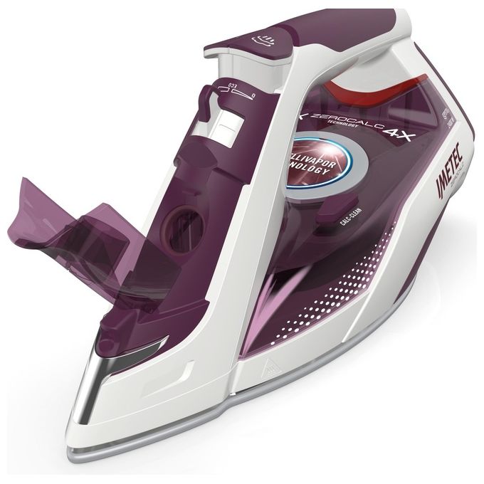 Imetec ZeroCalc Z3 3900 Ferro da Stiro a Vapore Tecnologia Anticalcare Piastra Ceramica 2400W Bianco