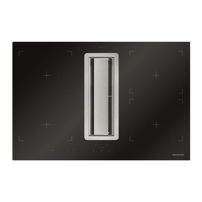 Silverline 3413.4.733.02 Cappa ad Incasso con Flusso Integrato-Flow-in Hood Aspirante Classe energetica A 4 Velocita' Portata 616m3-h 78 cm Nero