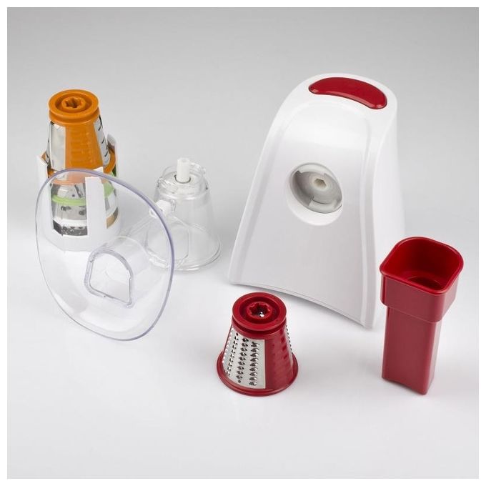 Girmi GT45 Grattugia Affettaverdure 5 Rulli Inox 150W Bianco-Rosso