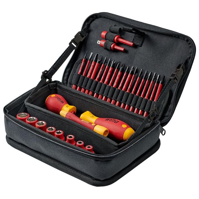 Wiha 43465 Set Cacciavite Multifunzione 3 Pezzi 18 Inserti Inclusi Esadecimale Metrico Phillips Viti a Croce Fessura Torcia Design Ergonomico colore Arancione Rosso