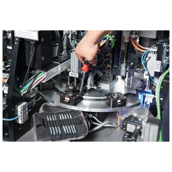 Wiha 281T11 SYSTEM 6 Set di Giravite con Lame di Ricambio 12 Pezzi SoftFinish Telescopico con Borsa Avvolgibile