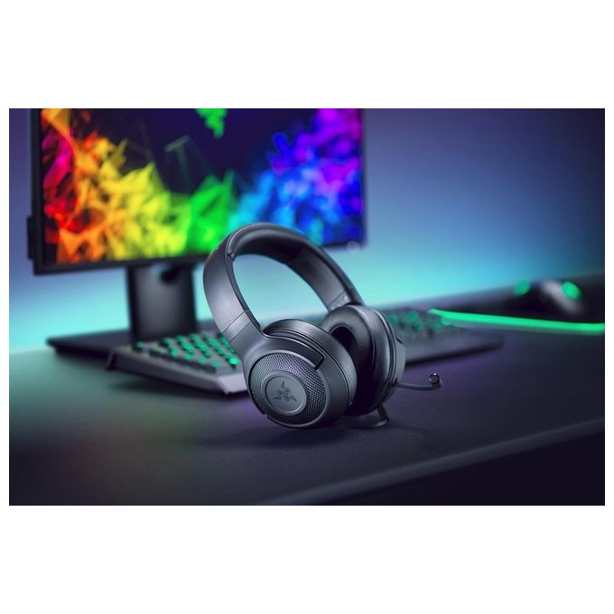 Razer RZ04-02950100-R381 Kraken X Lite Cuffie Gaming Circumaurali 7.1 Surround Driver 40 mm Microfono Cardioide Pieghevole colore Nero