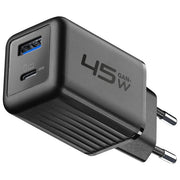 Cellularline ACHUSBGAN2PD45WK Multipower Micro Caricabatterie da Rete 45W 2 Porte USB GaN Super Fast Charging colore Nero