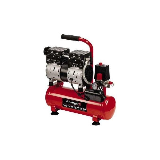 Einhell 4020600 TE-AC 6 Silent Compressore d'aria 550 W 6 L 8 bar 57 dB 2 cilindri colore Nero Rosso
