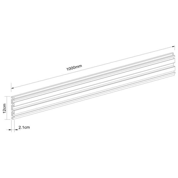 Multibrackets 8021 M Pro Series Binario per Supporto Componibile 100 cm in Alluminio con Carico Massimo 30 kg colore Nero