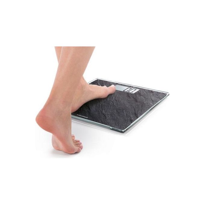 Soehnle Style Sense Compact 300 - Bilancia pesapersone digitale, portata 180 kg, precisione 100 g, display LCD, funzioni: accensione-spegnimento automatici, piedini antiscivolo, superficie vetro temperato, colore nero-argento