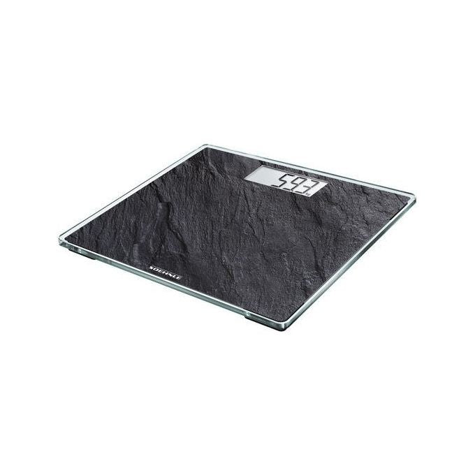 Soehnle Style Sense Compact 300 - Bilancia pesapersone digitale, portata 180 kg, precisione 100 g, display LCD, funzioni: accensione-spegnimento automatici, piedini antiscivolo, superficie vetro temperato, colore nero-argento