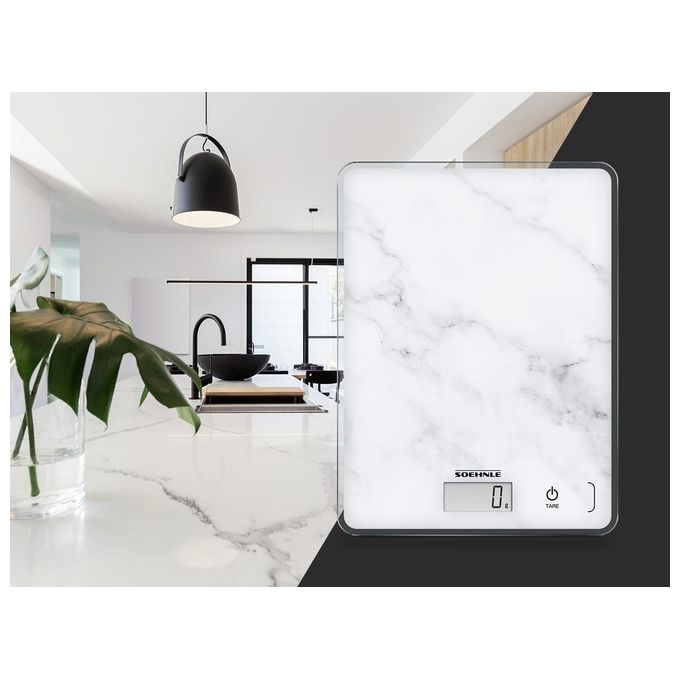 Soehnle 61516 Bilancia Page Compact 300 Marble Vetro