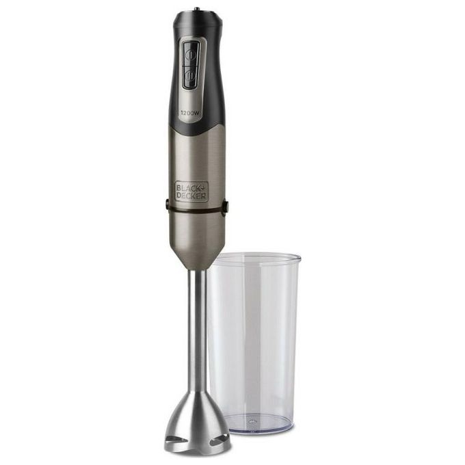 Black+decker BXHB1200E Frullatore a immersione 1200W 20 velocita' Turbo 4 lame acciaio inox bicchiere 1L colore Nero