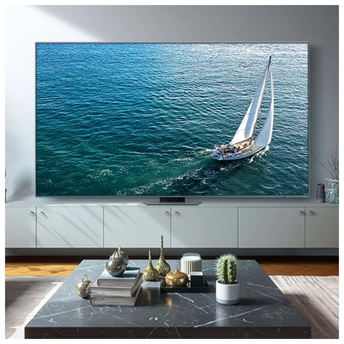 Samsung QE98Q80CATXZT Serie 8 Smart TV QLED 4K 98'' Neural Quantum 4K Motion Xcelerator Turbo+ Dolby Atmos colore Argento