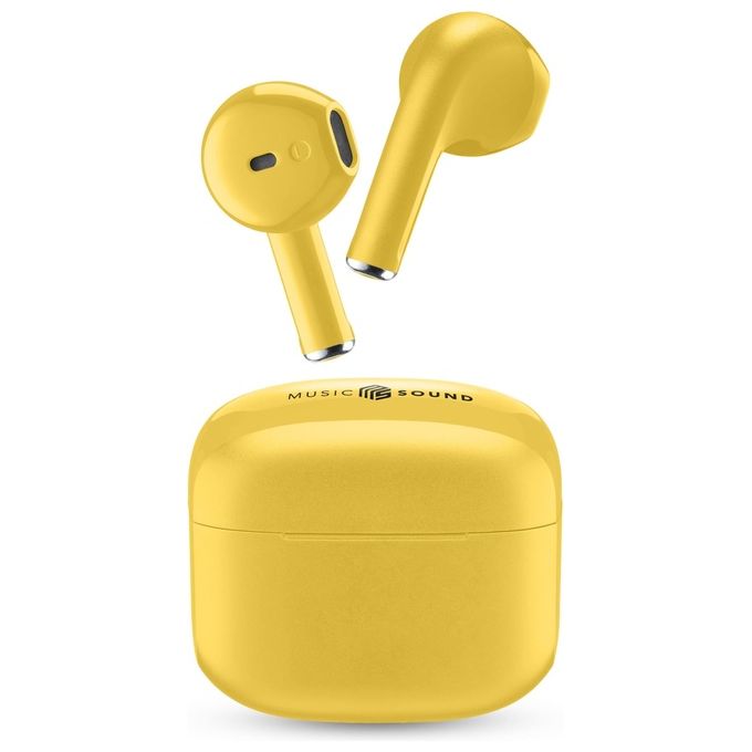 Cellularline BTMSTWSSWAGY Swag Auricolari TWS Bluetooth 5.1 In-ear Touch 20H custodia di ricarica USB-C colore Giallo