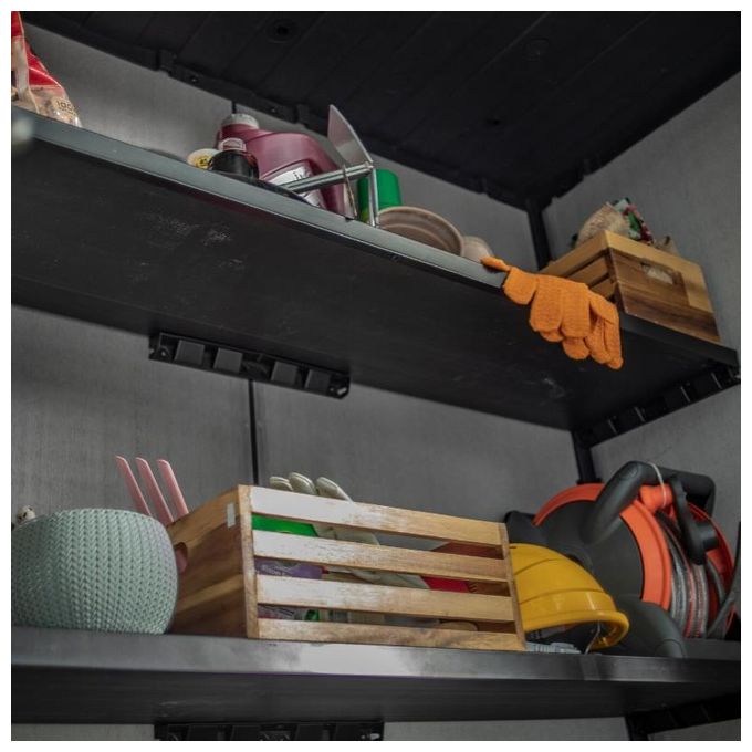 Keter K246241 High Store Plus Armadio Porta Attrezzi da Giardino in Resina DUOTECH 1400 L 2 Mensole colore Grigio