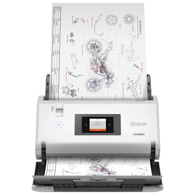Epson B11B255401 WorkForce DS-32000 Scanner a foglio A3 90 ppm ADF 120 fogli colore Bianco