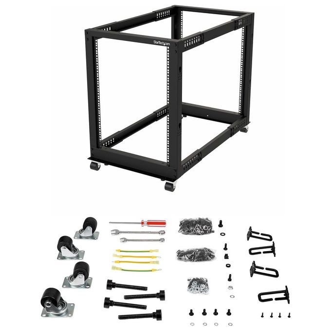 Startech Armadio Server Rack a Telaio Aperto 15U 4 Staffe Profontita' Regolabile
