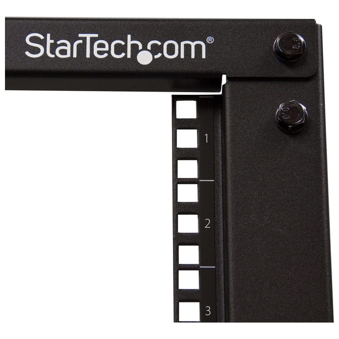 StarTech 4POSTRACK8U Armadio Server Rack a Telaio Aperto 8U Profondita' Regolabile 56 6 100 cm Carico Massimo 544 Kg con Ruote e Piedini di Livellamento colore Nero