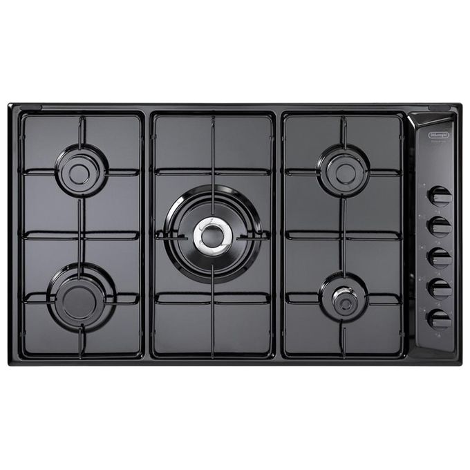 DeLonghi NL 59 DD Piano Cottura a Gas 5 Zone 1 Ultrarapido a Doppia corona 90 cm Nero