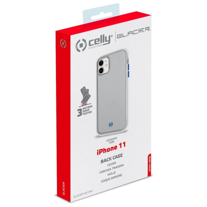 Celly Glacier Cover per iPhone 11 Bianco