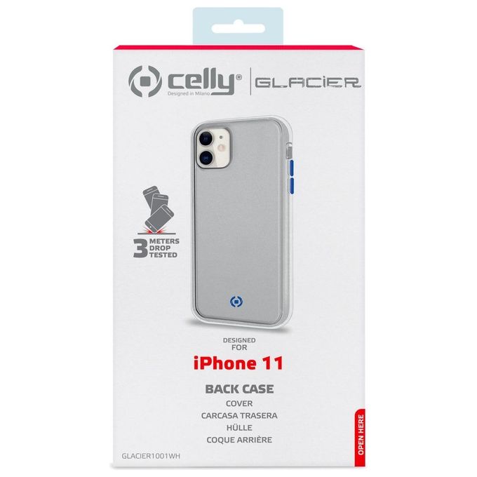 Celly Glacier Cover per iPhone 11 Bianco
