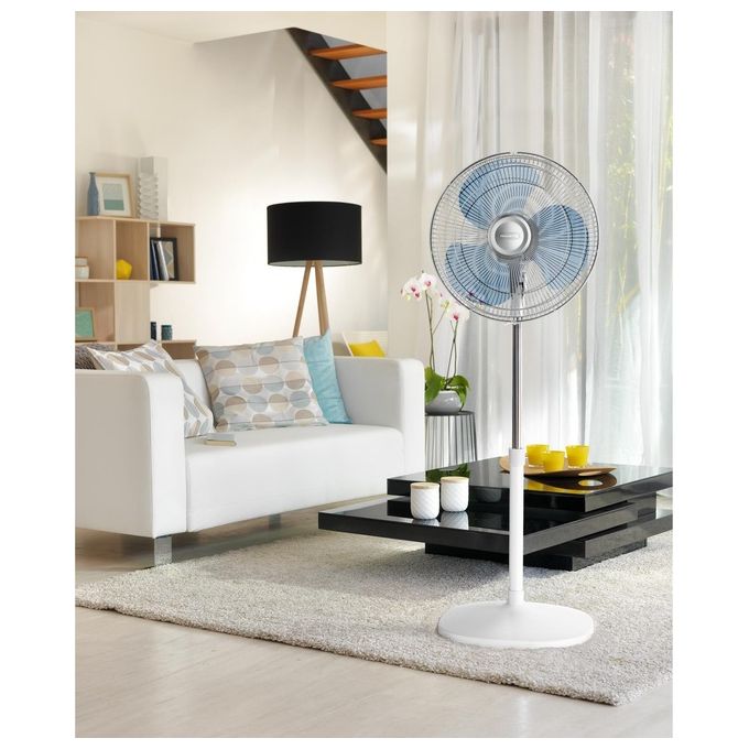 Rowenta VU4410 Essential Ventilatore a Piantana Regolabile 55 W con 3 Velocita' e Altezza di 130 cm in Colore Bianco