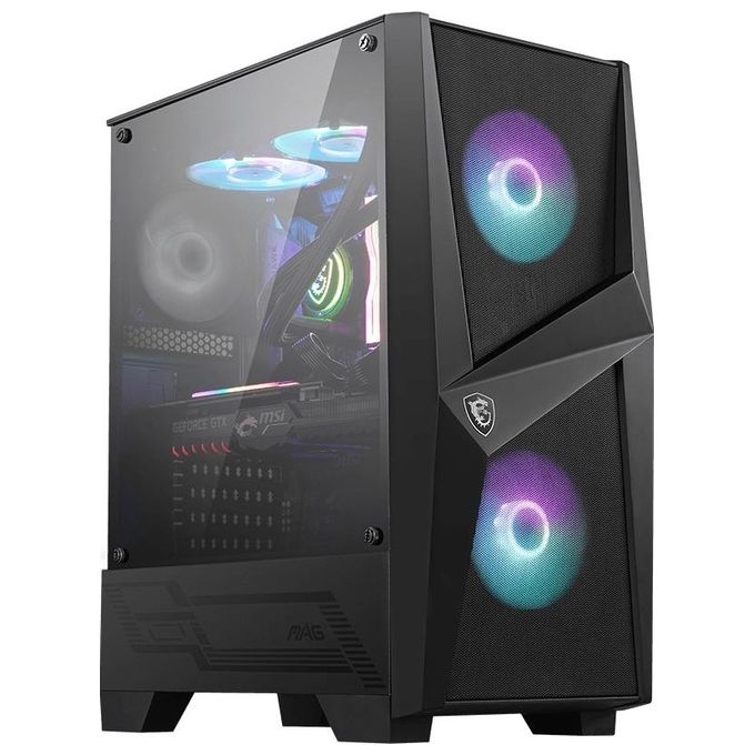 MSI MAG FORGE 100R Case PC Midi Tower ATX Vetro Temperato 3 Ventole ARGB USB 3.2 Gen1 colore Nero
