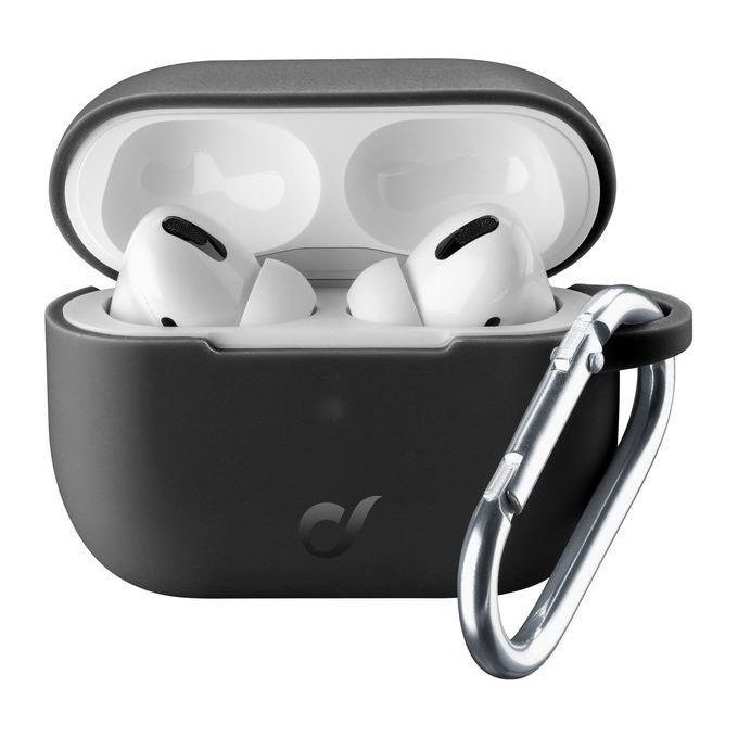 Cellularline BOUNCEAIRPODSPROK Bounce Custodia AirPods Pro Silicone Soft Touch con Gancio colore Nero